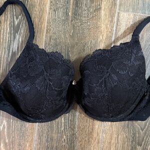Victoria's Secret Black Floral Lace Bra